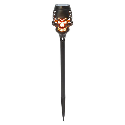 Halloween Skull Stake Solar In Orange Or Purple