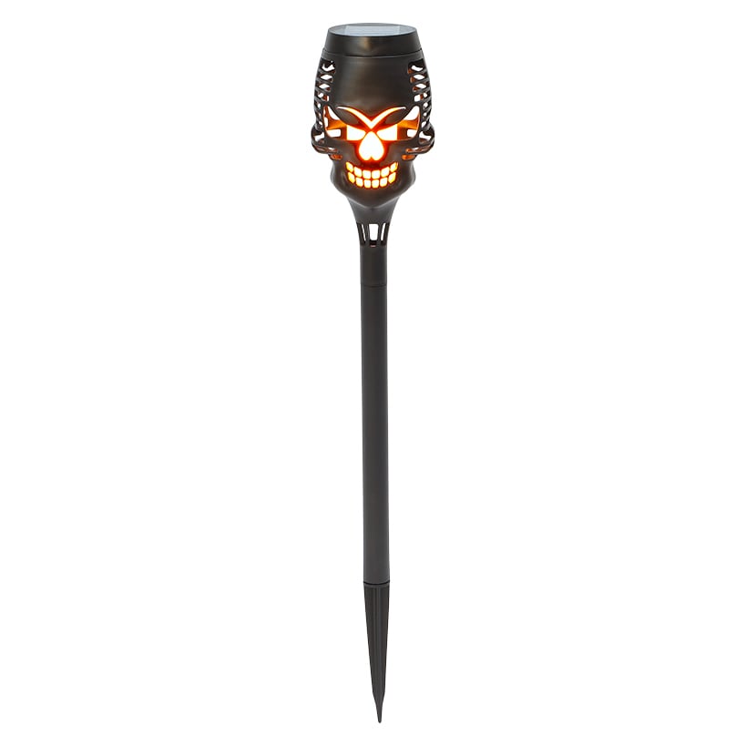 Halloween Skull Stake Solar In Orange Or Purple