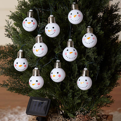 Solar Snowman Bulb String Lights