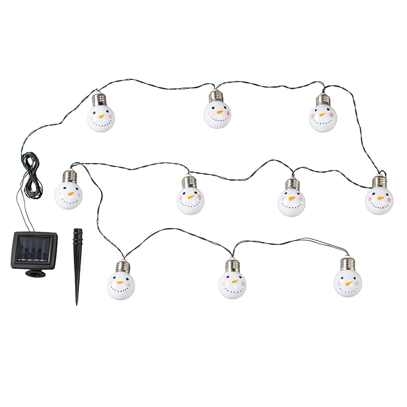 Solar Snowman Bulb String Lights