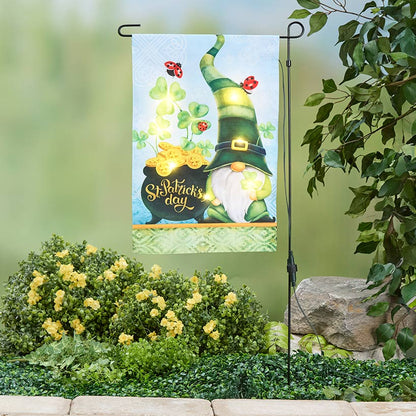 Solar Gnome Flag for St. Patrick's Day with Pole
