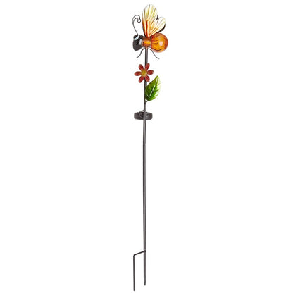 Solar Garden Stakes with Insect Designs – Ladybug, Butterfly, and Bee