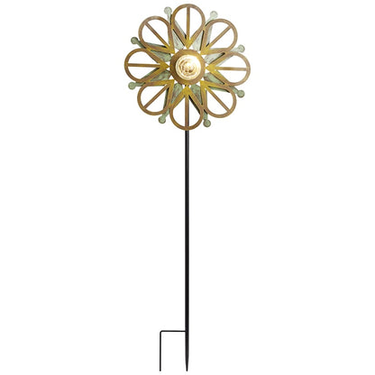 Solar-Powered Wind Spinner – Multi-Color Copper and Blue for Gardens