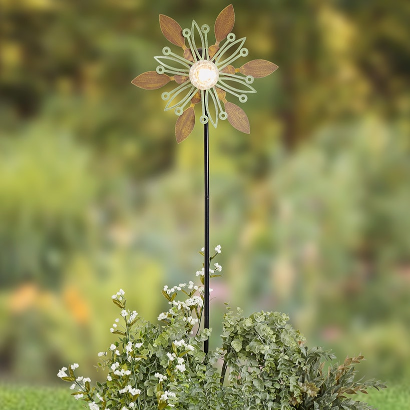Solar-Powered Wind Spinner – Multi-Color Copper and Blue for Gardens#select-color_multi