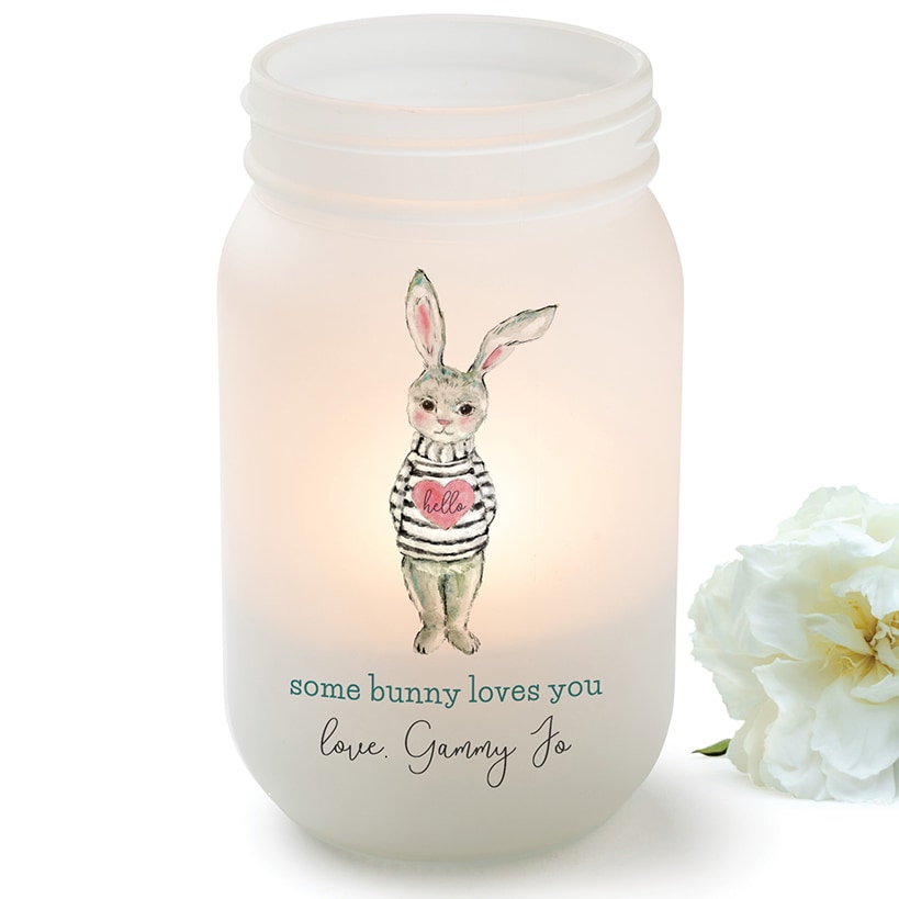 Personalized Some Bunny Loves You Mason Jar Votive