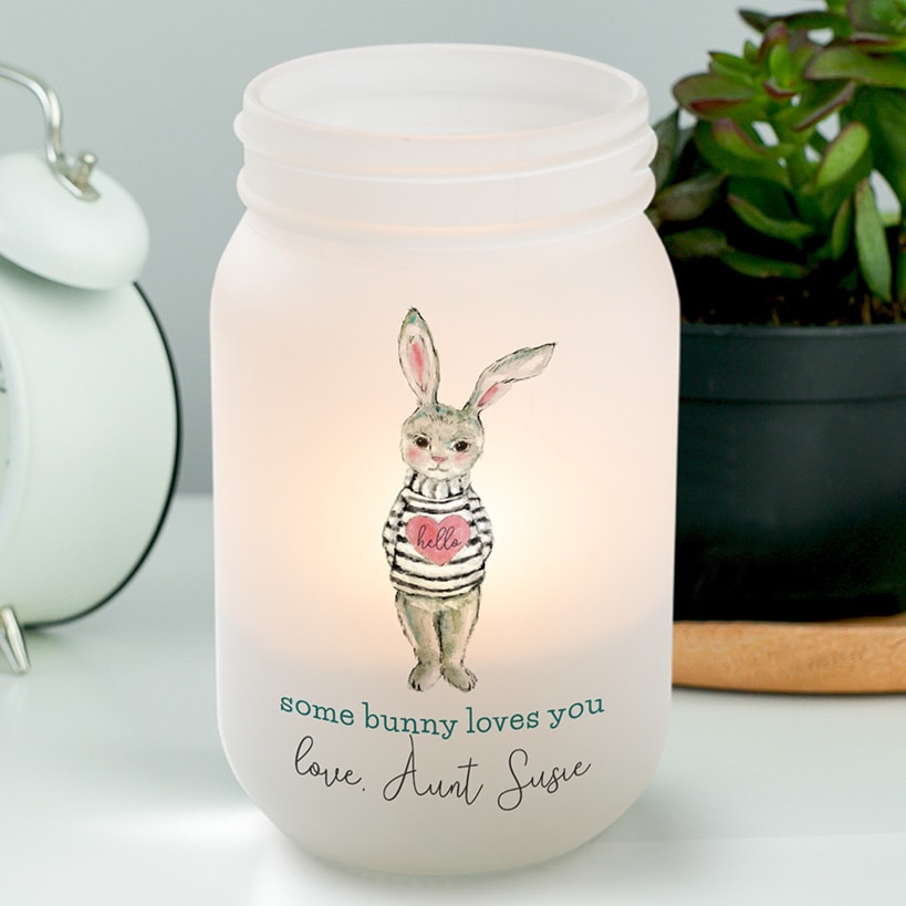 Personalized Some Bunny Loves You Mason Jar Votive