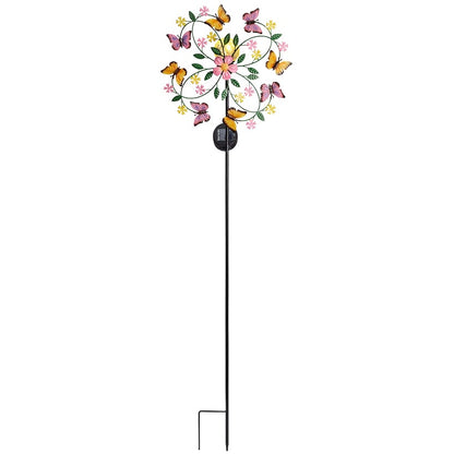 Spring Butterfly Spinning Solar Garden Stake