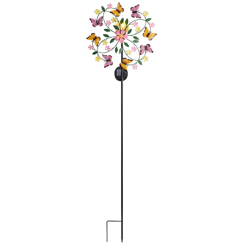 Spring Butterfly Spinning Solar Garden Stake