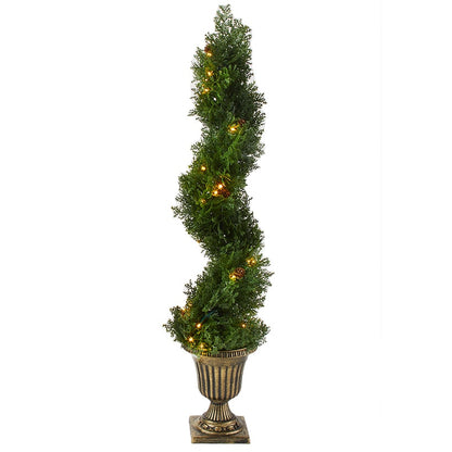 Lighted Pine Topiaries