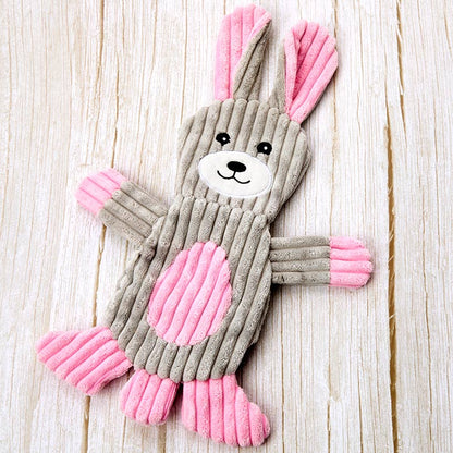 Spring Dog Toys - Squeaker, Plush Corduroy, Stuffing-Free