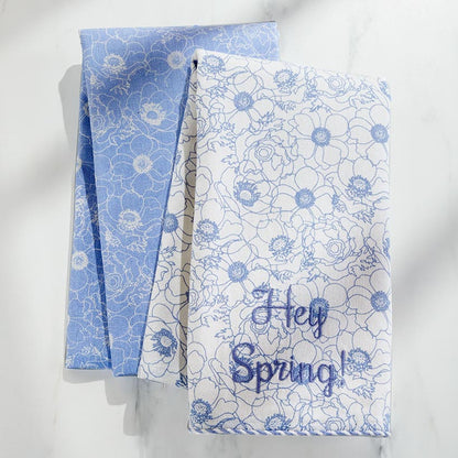 Sets of 2 Spring-Patterned Kitchen Towels