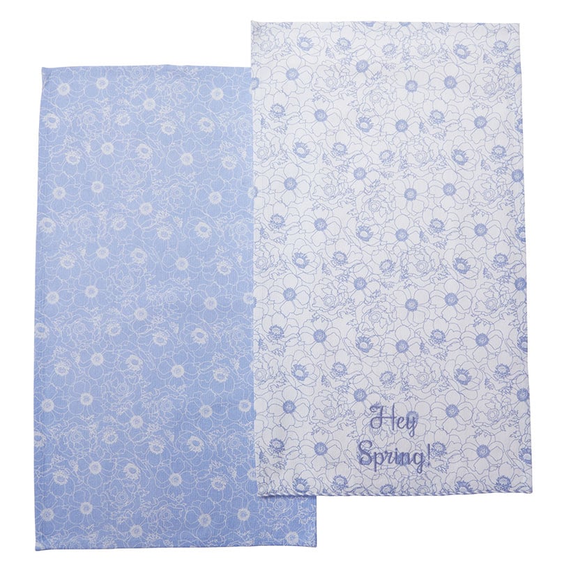 Sets of 2 Spring-Patterned Kitchen Towels