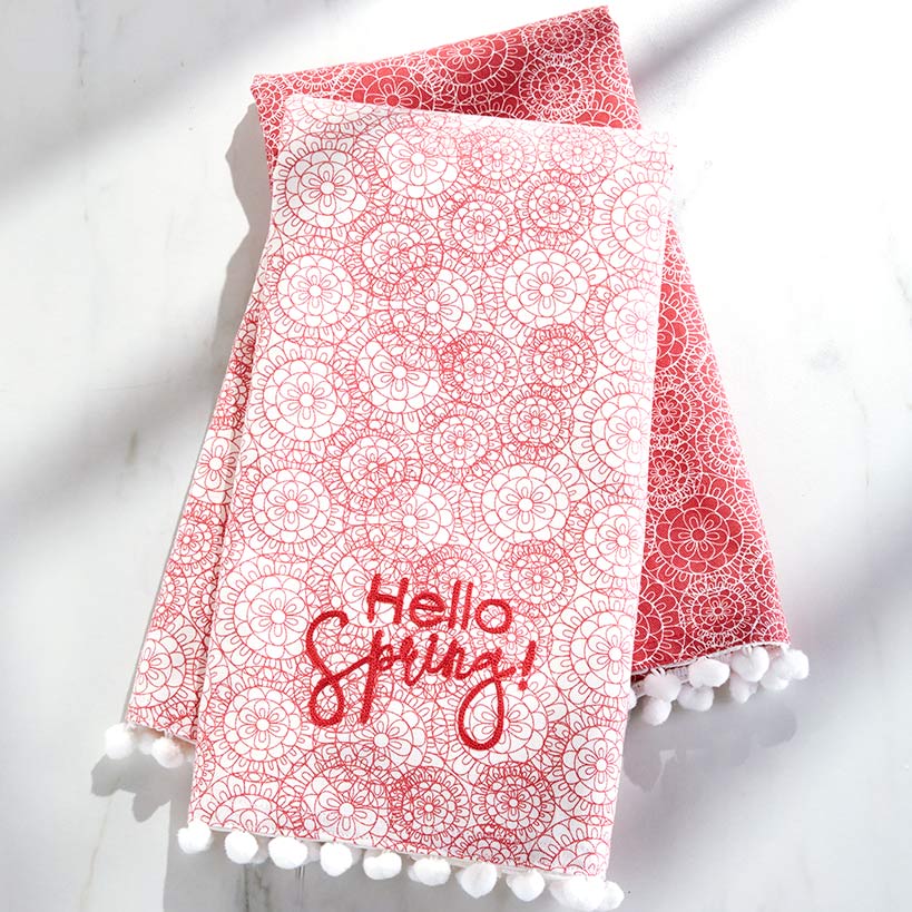 Sets of 2 Spring-Patterned Kitchen Towels