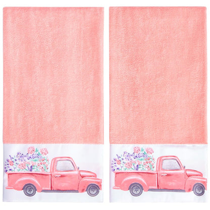 Spring Truck Shower Curtain, Hand Towels, Valance