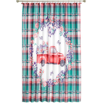 Spring Truck Shower Curtain, Hand Towels, Valance