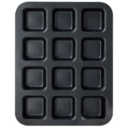 Carbon Steel Square Muffin Baking Pan Non Stick 12 Cavity