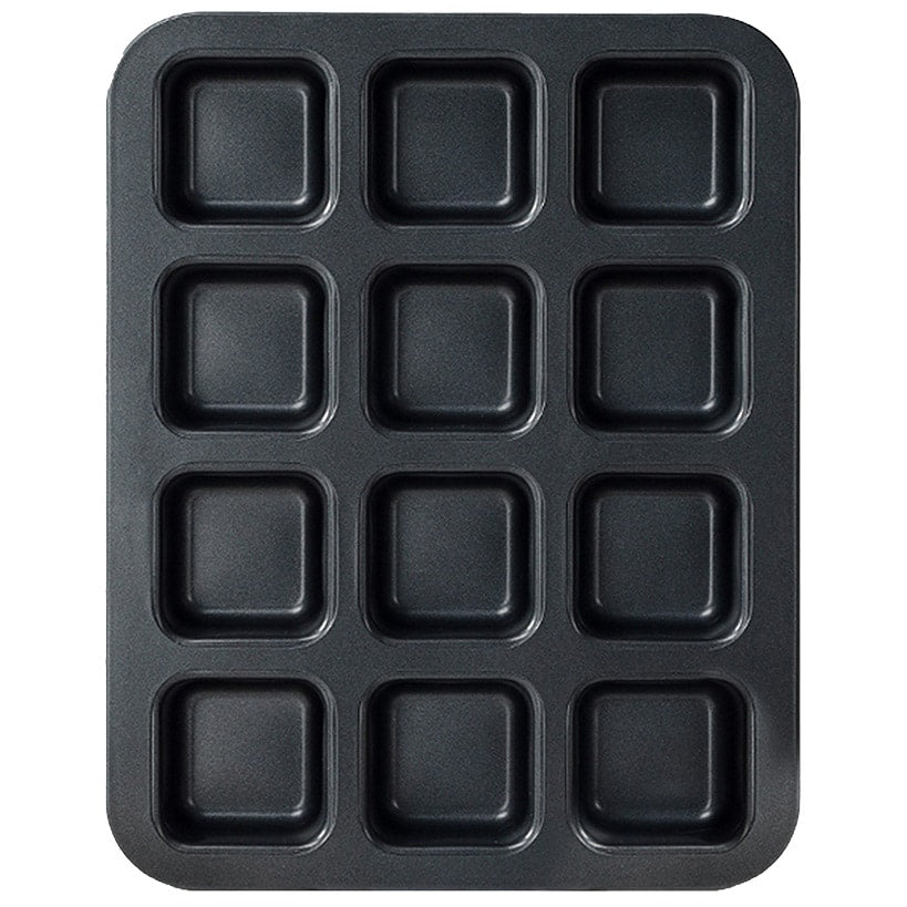 Carbon Steel Square Muffin Baking Pan Non Stick 12 Cavity