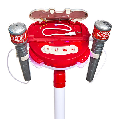 Interactive Stage Microphone for 2 - Adjustable Stand and Flashing Lights