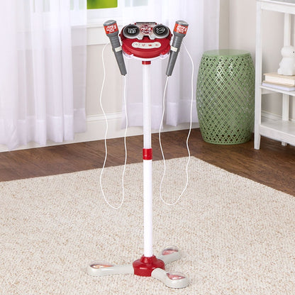 Interactive Stage Microphone for 2 - Adjustable Stand and Flashing Lights
