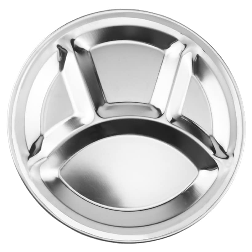 Sectioned Dinner Plate for Adults 11" Round Stainless Steel