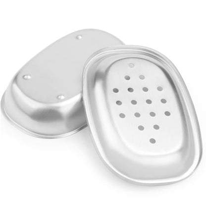 Soap Dish Holder Stainless Steel Double Layer Draining 2pc