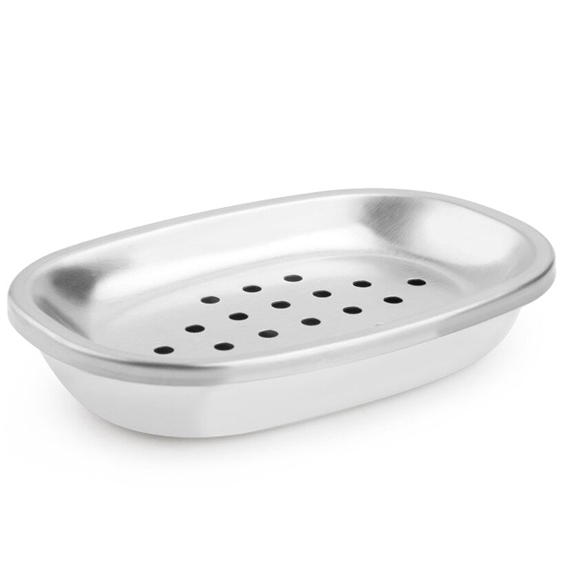 Soap Dish Holder Stainless Steel Double Layer Draining 2pc