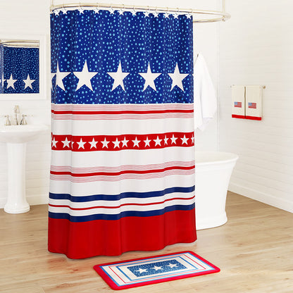 USA Star Shower Curtain Hooks Set of 12