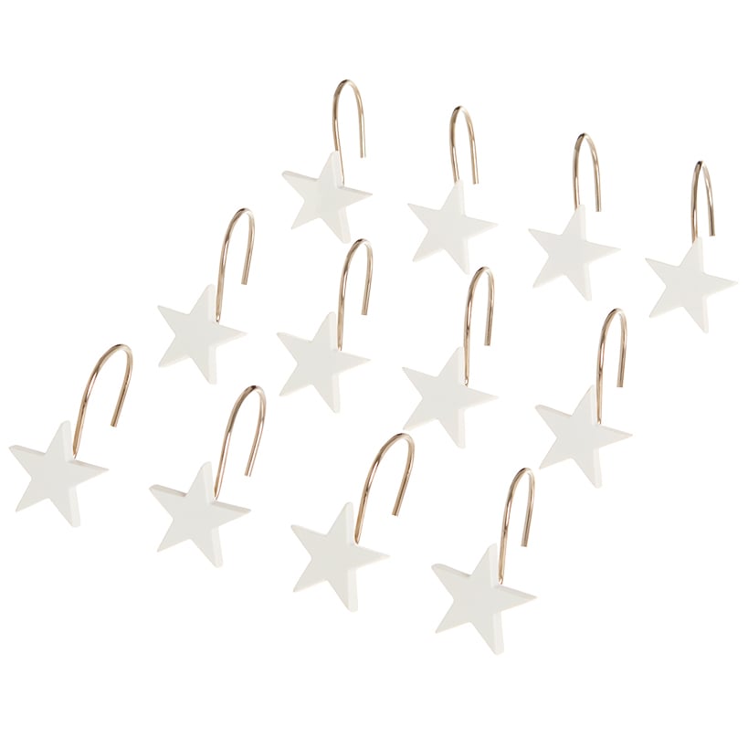 USA Star Shower Curtain Hooks Set of 12