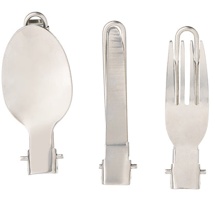Camping Stainless Steel Folding Cutlery Set With Carry Pouch