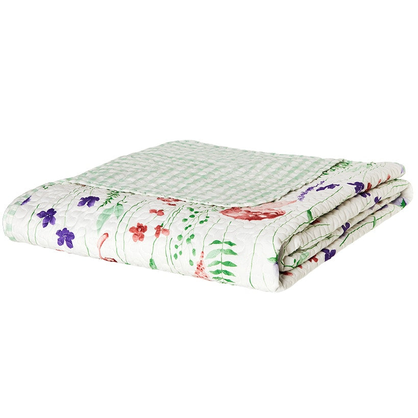 Spring Mushroom Full/Queen or King Quilt, or Decorative Pillow