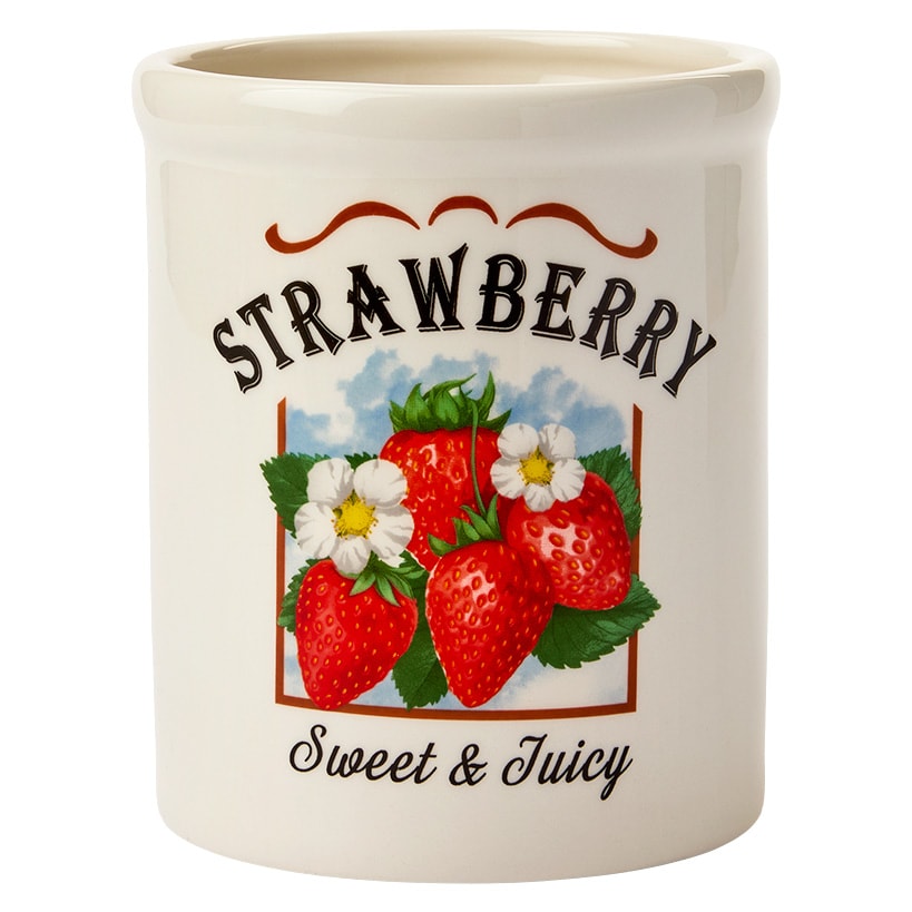 Strawberry Fields Decorative Utensil Crock