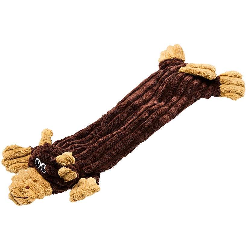 Stuffing-Free Soft Plush Corduroy Dog Chew Toy Pig Cow Or Dog Shaped