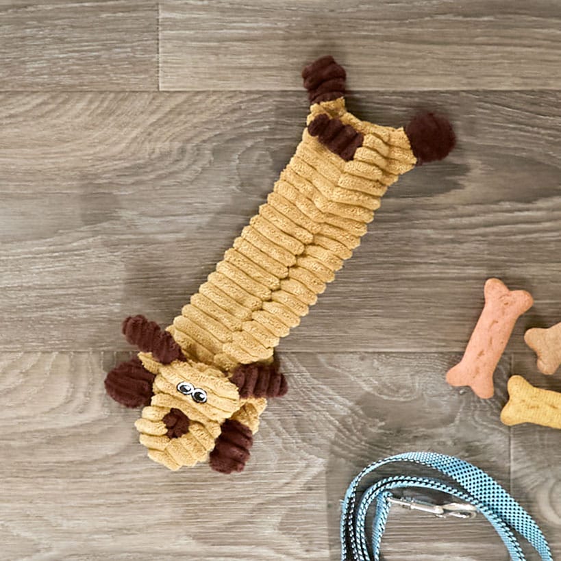 Stuffing-Free Soft Plush Corduroy Dog Chew Toy Pig Cow Or Dog Shaped#select-animal_dog