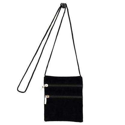 Faux Suede Crossbody Bag