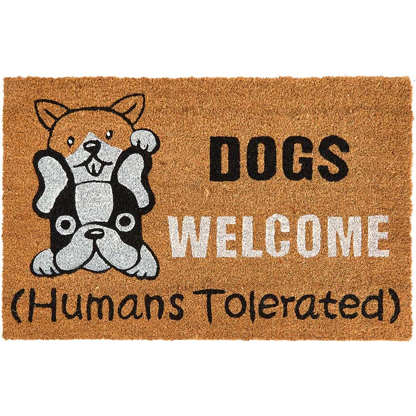 Funny Cat or Dog Coir Doormat 18" x 28"