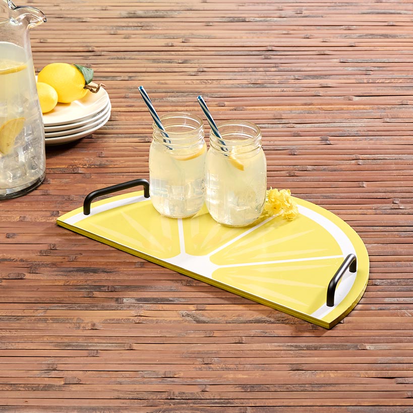 Summertime Fruits Wood Serving Tray - Lemon or Pineapple#select-design_lemon