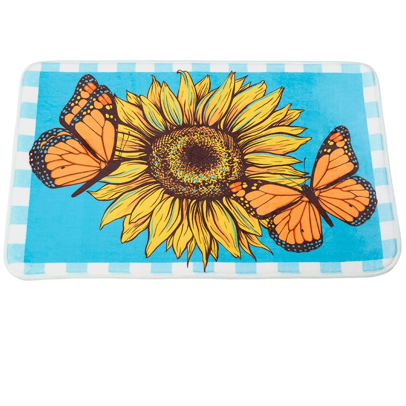 Sunflower and Butterfly Shower Curtain or Memory Foam Bath Rug#select-item_memory-foam-rug