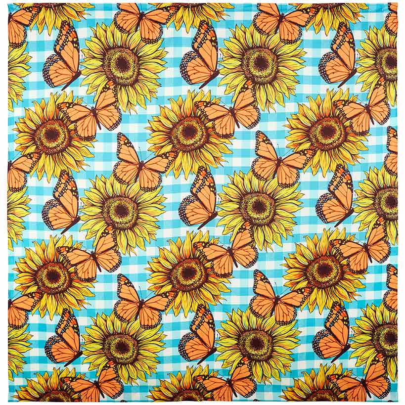 Sunflower and Butterfly Shower Curtain or Memory Foam Bath Rug#select-item_shower-curtain
