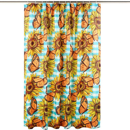 Sunflower and Butterfly Shower Curtain or Memory Foam Bath Rug