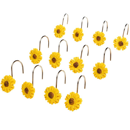 Sunflowers and Gnomes Shower Curtain, Valance, or Hooks