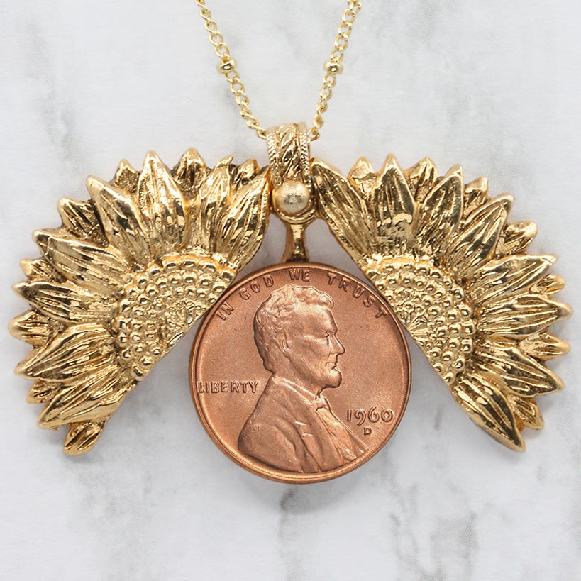 Personalized Year to Remember Sunflower Necklace