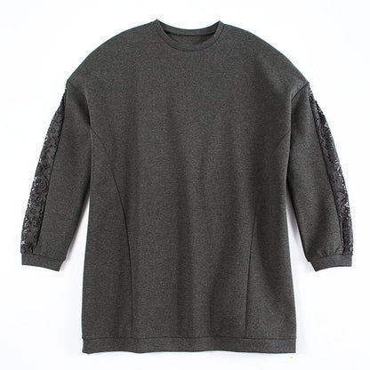 Sweatshirt Tunics with Lace Sleeves
