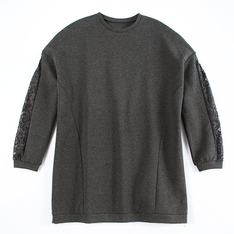 Sweatshirt Tunics with Lace Sleeves