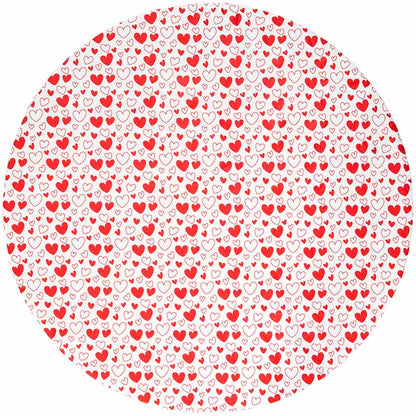 Valentine's Day Round Vinyl Easy Fit Tablecloth Fits 36" to 48" dia