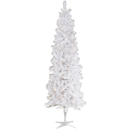 Prelit Slim Christmas Tree - 7 Ft