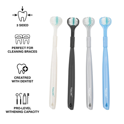 Pursonic 3D Advanced Tech 360° Full Coverage Toothbrush Set (4-Pack)