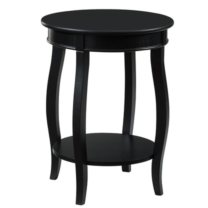 Round Side End Table with Shelf