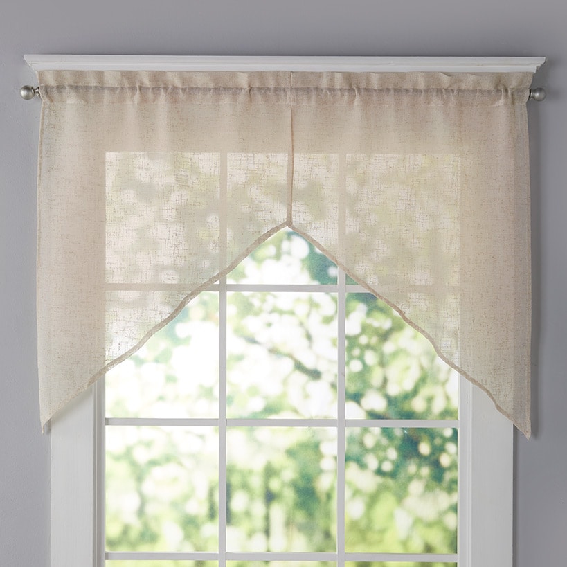 Textured Linen Blend Valance or Swag Pair