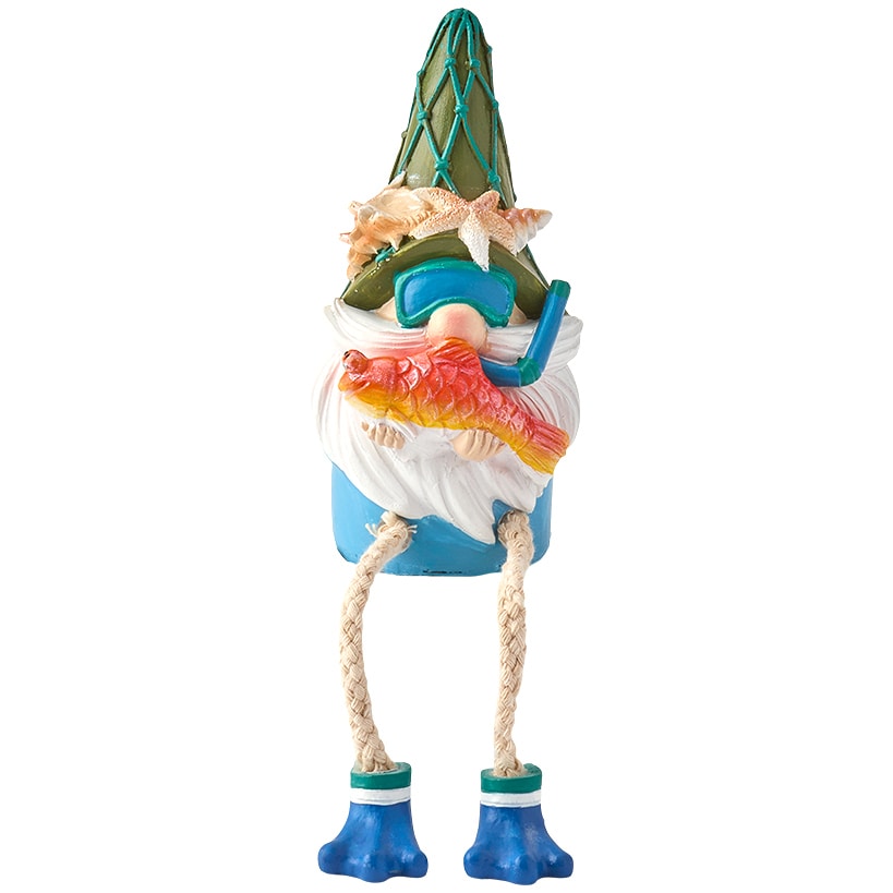 Blue Coastal Gnome Shelf Sitter