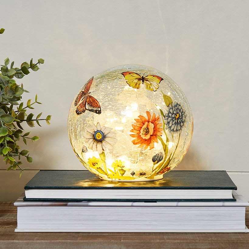 Lighted Themed Glass Globe - Butterfly or Sea Life#select-globe_butterfly